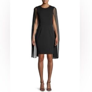 NWT Calvin Klein Chiffon Cape Dress